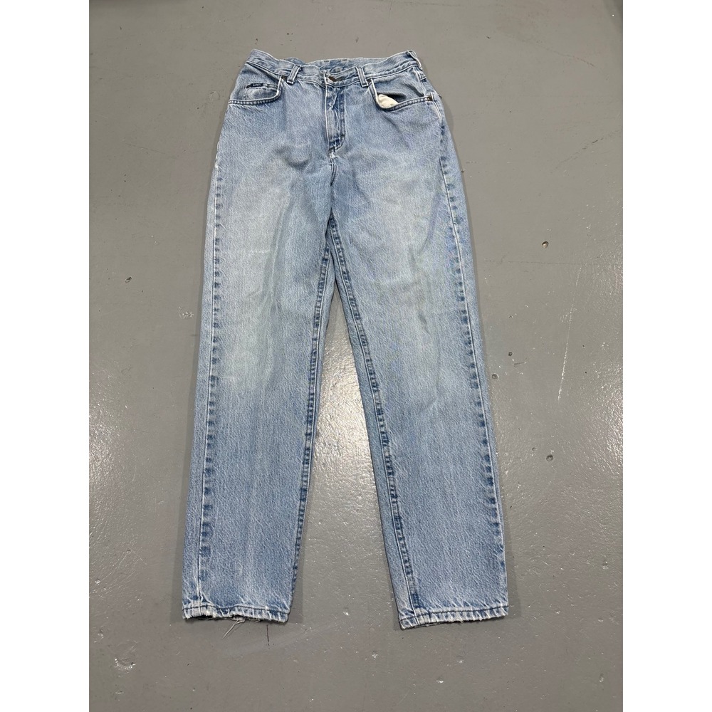 Vintage Lee High Waisted Straight Leg Jeans Light Wash Denim Size 28x29.5